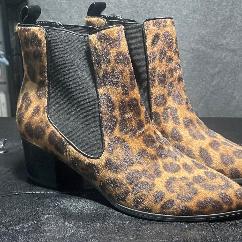 Nine West Brown Leopard Ankle Boots